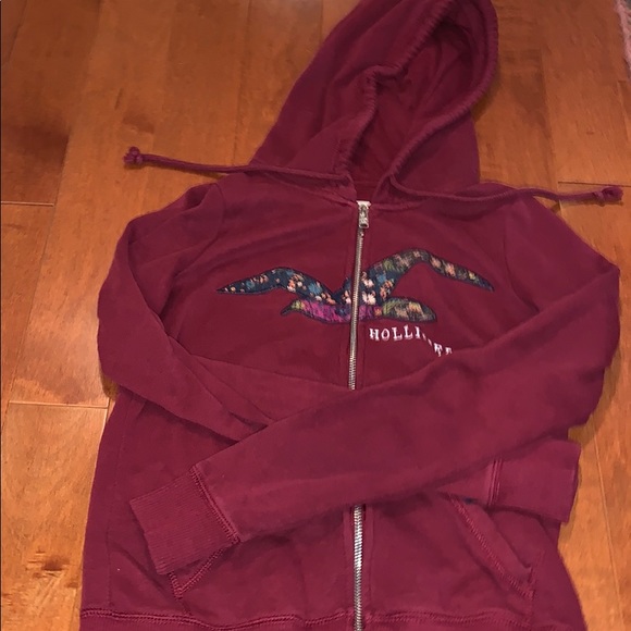 XS hollister dark red zip up - Picture 1 of 1